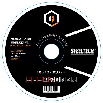 Řezný kotouč 150x1,2 nerez STEELTECH