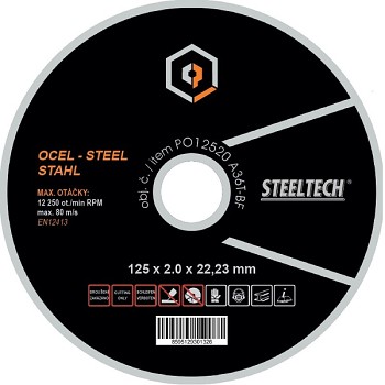 Řezný kotouč 125x2 ocel STEELTECH
