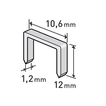 Spony 12mm 10,6x0,52x1,2 balení 1000ks