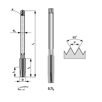 Závitník M12x1,75 NO PN 8/3070