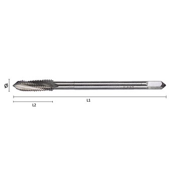 Strojní závitník M 3x0,5 HSS-G DIN376/C15° Optimatools