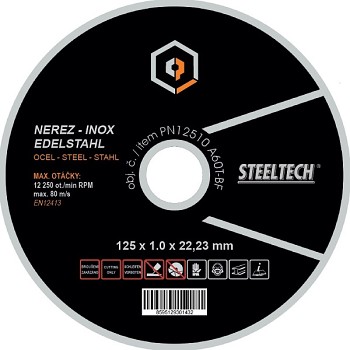 Řezný kotouč 125x1 nerez STEELTECH